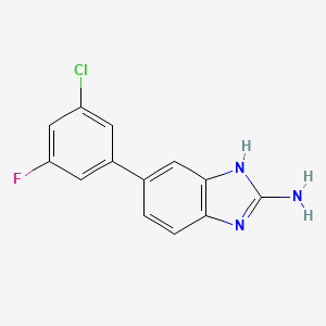 molecular formula C13H9ClFN3 B14041533 6-(3-chloro-5-fluorophenyl)-1H-benzo[d]imidazol-2-amine 