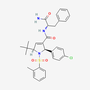 molecular formula C31H34ClN3O4S B14041540 (2R,5R)-N-[(2S)-1-amino-1-oxo-3-phenylpropan-2-yl]-5-tert-butyl-2-(4-chlorophenyl)-1-(2-methylphenyl)sulfonyl-2,5-dihydropyrrole-3-carboxamide 