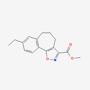 molecular formula C16H17NO3 B14041545 Methyl 8-ethyl-5,6-dihydro-4H-benzo[3,4]cyclohepta[1,2-d]isoxazole-3-carboxylate 