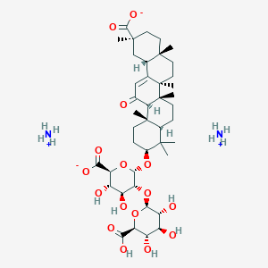 diazanium;(2S,3S,4S,5R,6S)-6-[[(3S,4aR,6aR,6bS,8aS,11S,12aR,14aR,14bS)-11-carboxylato-4,4,6a,6b,8a,11,14b-heptamethyl-14-oxo-2,3,4a,5,6,7,8,9,10,12,12a,14a-dodecahydro-1H-picen-3-yl]oxy]-5-[(2R,3R,4S,5S,6S)-6-carboxy-3,4,5-trihydroxyoxan-2-yl]oxy-3,4-dihydroxyoxane-2-carboxylate