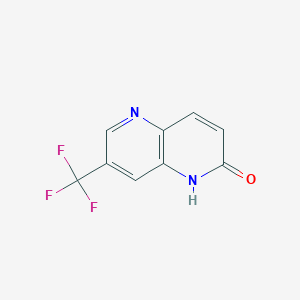 molecular formula C9H5F3N2O B14041592 7-(Trifluoromethyl)-1,5-naphthyridin-2(1H)-one 