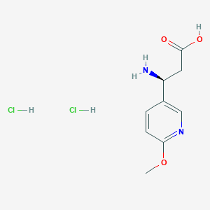 molecular formula C9H14Cl2N2O3 B14041593 (S)-3-Amino-3-(6-methoxypyridin-3-yl)propanoic acid dihydrochloride 