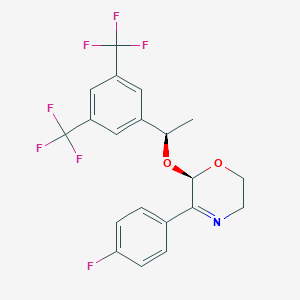 molecular formula C20H16F7NO2 B140416 (2R)-2-[(1R)-1-[3,5-双(三氟甲基)苯基]乙氧基]-3-(4-氟苯基)-5,6-二氢-2H-1,4-恶嗪 CAS No. 380499-07-0