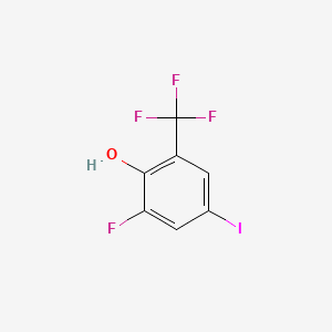 molecular formula C7H3F4IO B14041607 2-Fluoro-4-iodo-6-(trifluoromethyl)phenol 