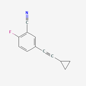 B1404161 5-(Cyclopropylethynyl)-2-fluorobenzonitrile CAS No. 1093306-97-8