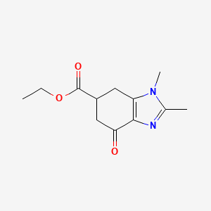 B1404163 ethyl 1,2-dimethyl-4-oxo-4,5,6,7-tetrahydro-1H-1,3-benzodiazole-6-carboxylate CAS No. 871724-23-1