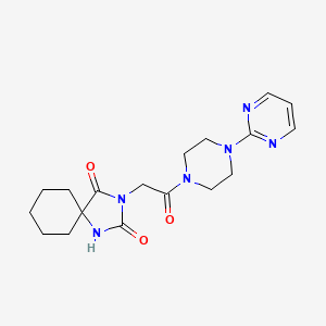 3-(2-Oxo-2-(4-(pyrimidin-2-yl)piperazin-1-yl)ethyl)-1,3-diazaspiro[4.5]decane-2,4-dione