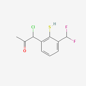 molecular formula C10H9ClF2OS B14041664 1-Chloro-1-(3-(difluoromethyl)-2-mercaptophenyl)propan-2-one CAS No. 1806370-36-4