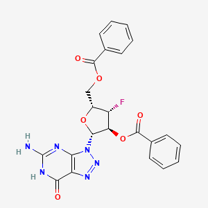 ((2R,3S,4S,5R)-5-(5-Amino-7-oxo-6,7-dihydro-3H-[1,2,3]triazolo[4,5-D]pyrimidin-3-YL)-4-(benzoyloxy)-3-fluorotetrahydrofuran-2-YL)methyl benzoate