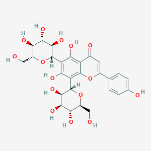 5,7-dihydroxy-2-(4-hydroxyphenyl)-6-[(2S,3R,4R,5S,6R)-3,4,5-trihydroxy-6-(hydroxymethyl)oxan-2-yl]-8-[(2S,3R,4S,5R,6S)-3,4,5-trihydroxy-6-(hydroxymethyl)oxan-2-yl]chromen-4-one