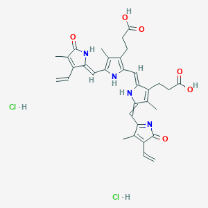 molecular formula C33H36Cl2N4O6 B14041714 3-[(2Z)-2-[[3-(2-carboxyethyl)-5-[(Z)-(3-ethenyl-4-methyl-5-oxopyrrol-2-ylidene)methyl]-4-methyl-1H-pyrrol-2-yl]methylidene]-5-[(4-ethenyl-3-methyl-5-oxopyrrol-2-yl)methylidene]-4-methylpyrrol-3-yl]propanoic acid;dihydrochloride 