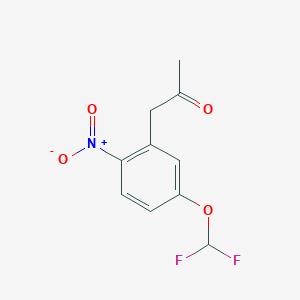 molecular formula C10H9F2NO4 B14041721 1-(5-(Difluoromethoxy)-2-nitrophenyl)propan-2-one 