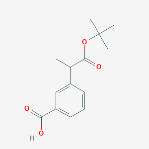 molecular formula C14H18O4 B14041769 3-(1-(Tert-butoxycarbonyl)ethyl)benzoic acid 