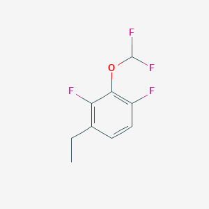 molecular formula C9H8F4O B14041806 1,3-Difluoro-2-difluoromethoxy-4-ethylbenzene 