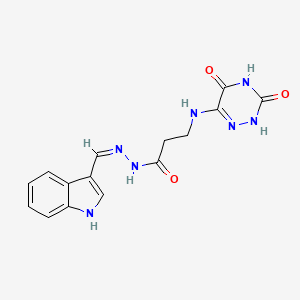 molecular formula C15H15N7O3 B14041818 3-[(3,5-dioxo-2H-1,2,4-triazin-6-yl)amino]-N-[(Z)-1H-indol-3-ylmethylideneamino]propanamide 