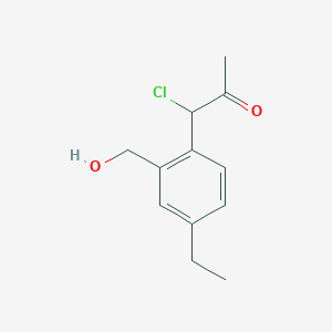 molecular formula C12H15ClO2 B14041819 1-Chloro-1-(4-ethyl-2-(hydroxymethyl)phenyl)propan-2-one 