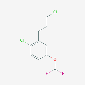 molecular formula C10H10Cl2F2O B14041858 1-Chloro-2-(3-chloropropyl)-4-(difluoromethoxy)benzene 