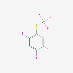 molecular formula C7H2F4I2S B14041868 1,5-Diiodo-2-fluoro-4-(trifluoromethylthio)benzene 