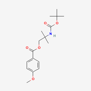 molecular formula C17H25NO5 B14041888 2-((tert-Butoxycarbonyl)amino)-2-methylpropyl 4-methoxybenzoate 