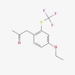 molecular formula C12H13F3O2S B14041890 1-(4-Ethoxy-2-(trifluoromethylthio)phenyl)propan-2-one 