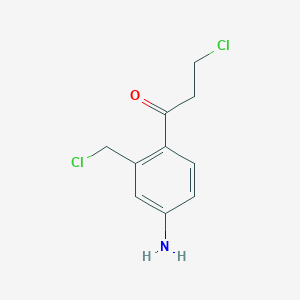 molecular formula C10H11Cl2NO B14041903 1-(4-Amino-2-(chloromethyl)phenyl)-3-chloropropan-1-one 