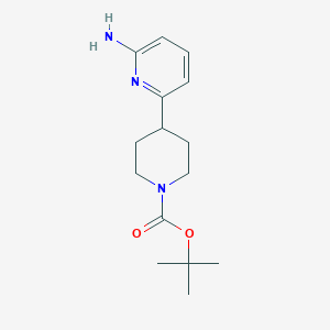 molecular formula C15H23N3O2 B1404192 叔丁基 4-(6-氨基吡啶-2-基)哌啶-1-甲酸酯 CAS No. 478366-40-4