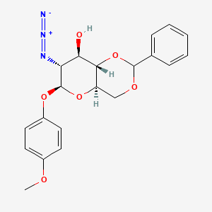 molecular formula C20H21N3O6 B14041933 (4aR,6S,7R,8R,8aS)-7-azido-6-(4-methoxyphenoxy)-2-phenyl-4,4a,6,7,8,8a-hexahydropyrano[3,2-d][1,3]dioxin-8-ol 