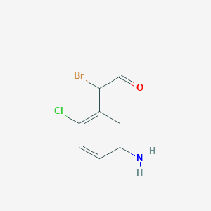 molecular formula C9H9BrClNO B14041975 1-(5-Amino-2-chlorophenyl)-1-bromopropan-2-one 