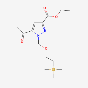 molecular formula C14H24N2O4Si B14041980 Ethyl 5-acetyl-1-(2-trimethylsilylethoxymethyl)pyrazole-3-carboxylate 