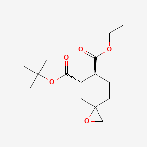 molecular formula C15H24O5 B14042008 5-(Tert-butyl) 6-ethyl (5S,6S)-1-oxaspiro[2.5]octane-5,6-dicarboxylate 