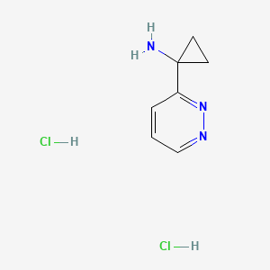 molecular formula C7H11Cl2N3 B14042019 1-(Pyridazin-3-yl)cyclopropanamine dihydrochloride 