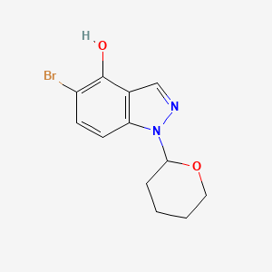 molecular formula C12H13BrN2O2 B14042055 5-Bromo-1-(tetrahydro-pyran-2-yl)-1h-indazol-4-ol 