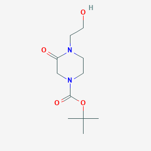 molecular formula C11H20N2O4 B1404207 4-(2-ヒドロキシエチル)-3-オキソピペラジン-1-カルボン酸tert-ブチル CAS No. 910573-06-7