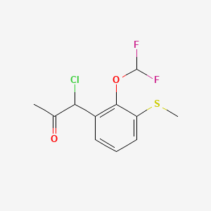 molecular formula C11H11ClF2O2S B14042089 1-Chloro-1-(2-(difluoromethoxy)-3-(methylthio)phenyl)propan-2-one 