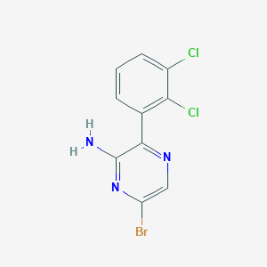 molecular formula C10H6BrCl2N3 B14042153 6-Bromo-3-(2,3-dichlorophenyl)pyrazin-2-amine 