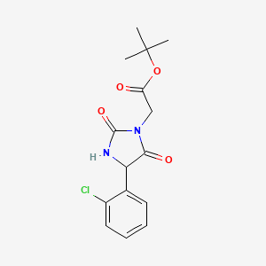 molecular formula C15H17ClN2O4 B14042186 tert-Butyl 2-(4-(2-chlorophenyl)-2,5-dioxoimidazolidin-1-yl)acetate 