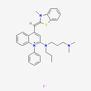 molecular formula C32H37IN4S B14042203 (Z)-2-((2-((3-(Dimethylamino)propyl)(propyl)amino)-1-phenylquinolin-4(1H)-ylidene)methyl)-3-methylbenzo[d]thiazol-3-ium iodide 