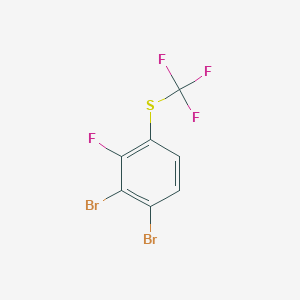 molecular formula C7H2Br2F4S B14042217 1,2-Dibromo-3-fluoro-4-(trifluoromethylthio)benzene 