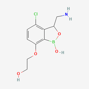 molecular formula C10H13BClNO4 B14042226 2-[[3-(aminomethyl)-4-chloro-1-hydroxy-3H-2,1-benzoxaborol-7-yl]oxy]ethanol 