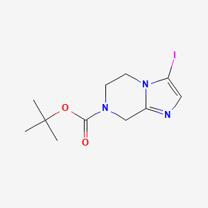 molecular formula C11H16IN3O2 B14042264 tert-butyl 3-iodo-5,6-dihydroimidazo[1,2-a]pyrazine-7(8H)-carboxylate 