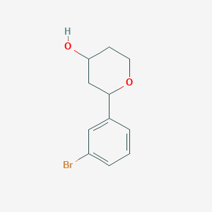 molecular formula C11H13BrO2 B14042285 2-(3-Bromophenyl)tetrahydro-2H-pyran-4-ol 