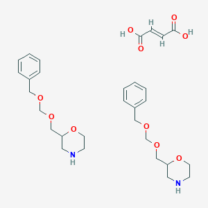 molecular formula 2C13H19NO3.C4H4O4 B140423 1-Phenyl-2-((morpholin-2-yl)methoxy)ethanol fumarate (2:1) CAS No. 131962-59-9