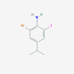 molecular formula C9H11BrIN B14042307 2-Bromo-6-iodo-4-isopropylaniline 