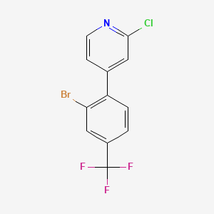 molecular formula C12H6BrClF3N B14042318 4-(2-Bromo-4-(trifluoromethyl)phenyl)-2-chloropyridine 