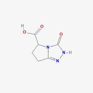 molecular formula C6H7N3O3 B1404233 3-氧代-2,5,6,7-四氢-3H-吡咯并-[2,1-c][1,2,4]三唑-5-羧酸 CAS No. 1259055-33-8