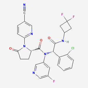 (S)-N-((S)-1-(2-chlorophenyl)-2-((3,3-difluorocyclobutyl)amino)-2-oxoethyl)-1-(5-cyanopyridin-2-yl)-N-(5-fluoropyridin-3-yl)-5-oxopyrrolidine-2-carboxamide