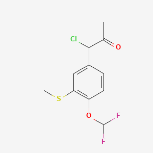 1-Chloro-1-(4-(difluoromethoxy)-3-(methylthio)phenyl)propan-2-one