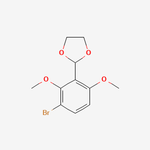 molecular formula C11H13BrO4 B14042457 2-(3-Bromo-2,6-dimethoxyphenyl)-1,3-dioxolane 