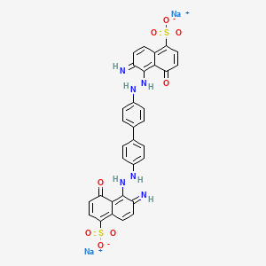 molecular formula C32H22N6Na2O8S2 B14042458 Disodium;6-imino-5-[2-[4-[4-[2-(2-imino-8-oxo-5-sulfonatonaphthalen-1-yl)hydrazinyl]phenyl]phenyl]hydrazinyl]-4-oxonaphthalene-1-sulfonate 