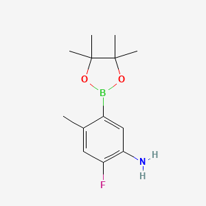 molecular formula C13H19BFNO2 B1404246 2-氟-4-甲基-5-(4,4,5,5-四甲基-1,3,2-二恶杂硼环-2-基)苯胺 CAS No. 1012880-11-3
